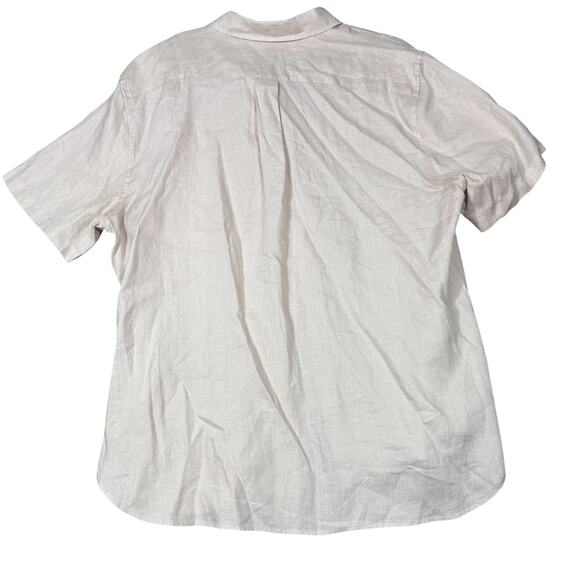Vince 100% Linen Short Sleeve Button Up Shirt Light Pink XL - Picture 3 of 5